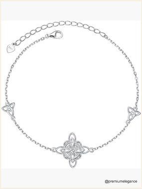 Sterling Silver Triquetra Trinity Celtic Knot Bracelet